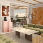 Salon d’appartement privé conçu par l’architecte Emmanuelle Neciolli