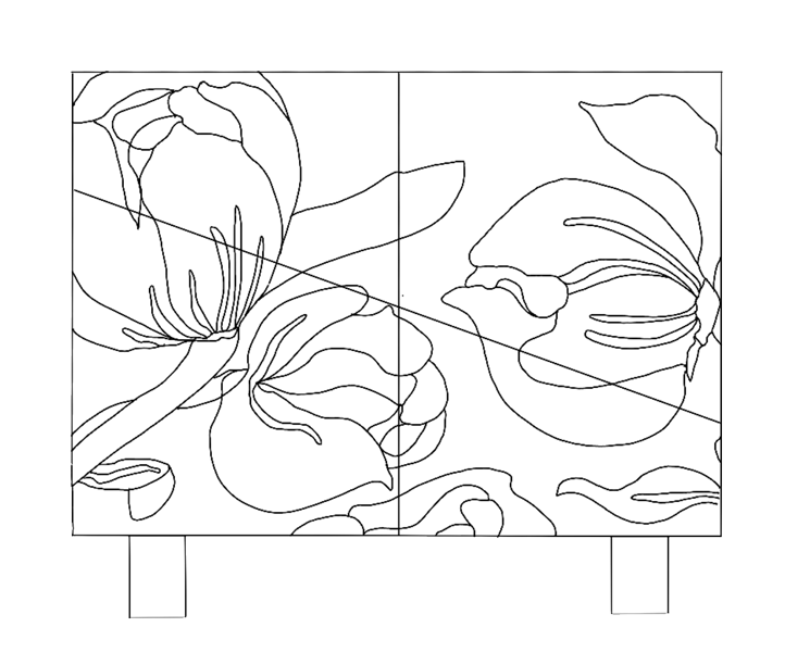 Esquisse design d’un armoire imaginée par l’architecte Emmanuelle Neciolli