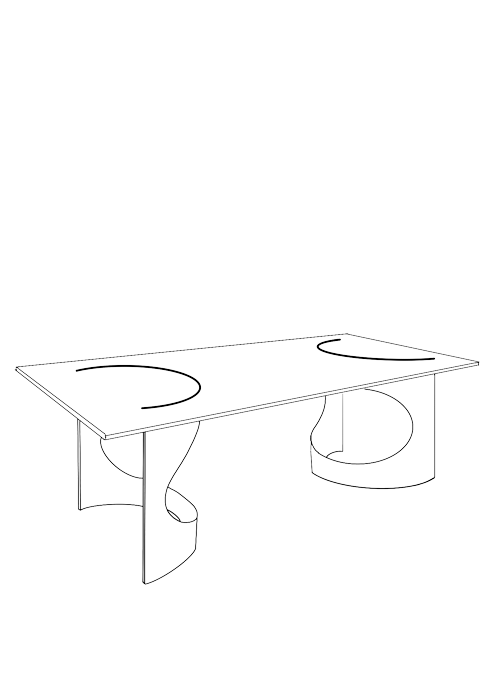 Esquisse design d’une table imaginée par l’architecte Emmanuelle Neciolli